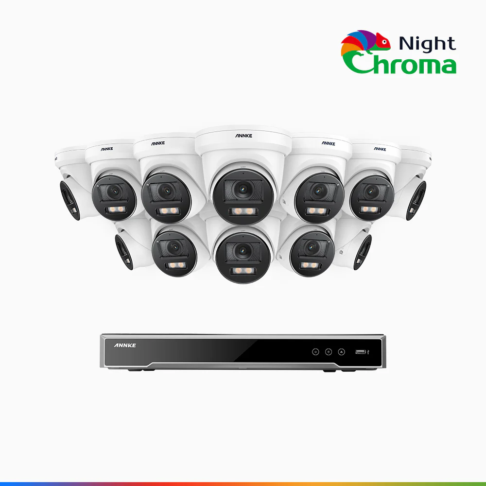 NightChroma<sup>TM</sup> NCK800 – 4K 16 Channel 12 Cameras PoE Security System, f/1.0 Super Aperture (0.0005 Lux), Acme Colour Night Vision, 2CH 4K Decoding Capability, Human & Vehicle Detection, Intelligent Behavior Analysis, Built-in Mic, 124° FoV - Image 2