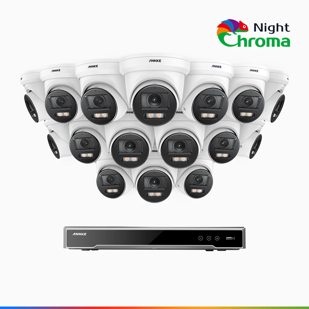 NightChroma<sup>TM</sup> NCK800 – 4K 16 Channel 16 Cameras PoE Security System, f/1.0 Super Aperture (0.0005 Lux), Acme Colour Night Vision, 2CH 4K Decoding Capability, Human & Vehicle Detection, Intelligent Behavior Analysis, Built-in Mic, 124° FoV - Image 2