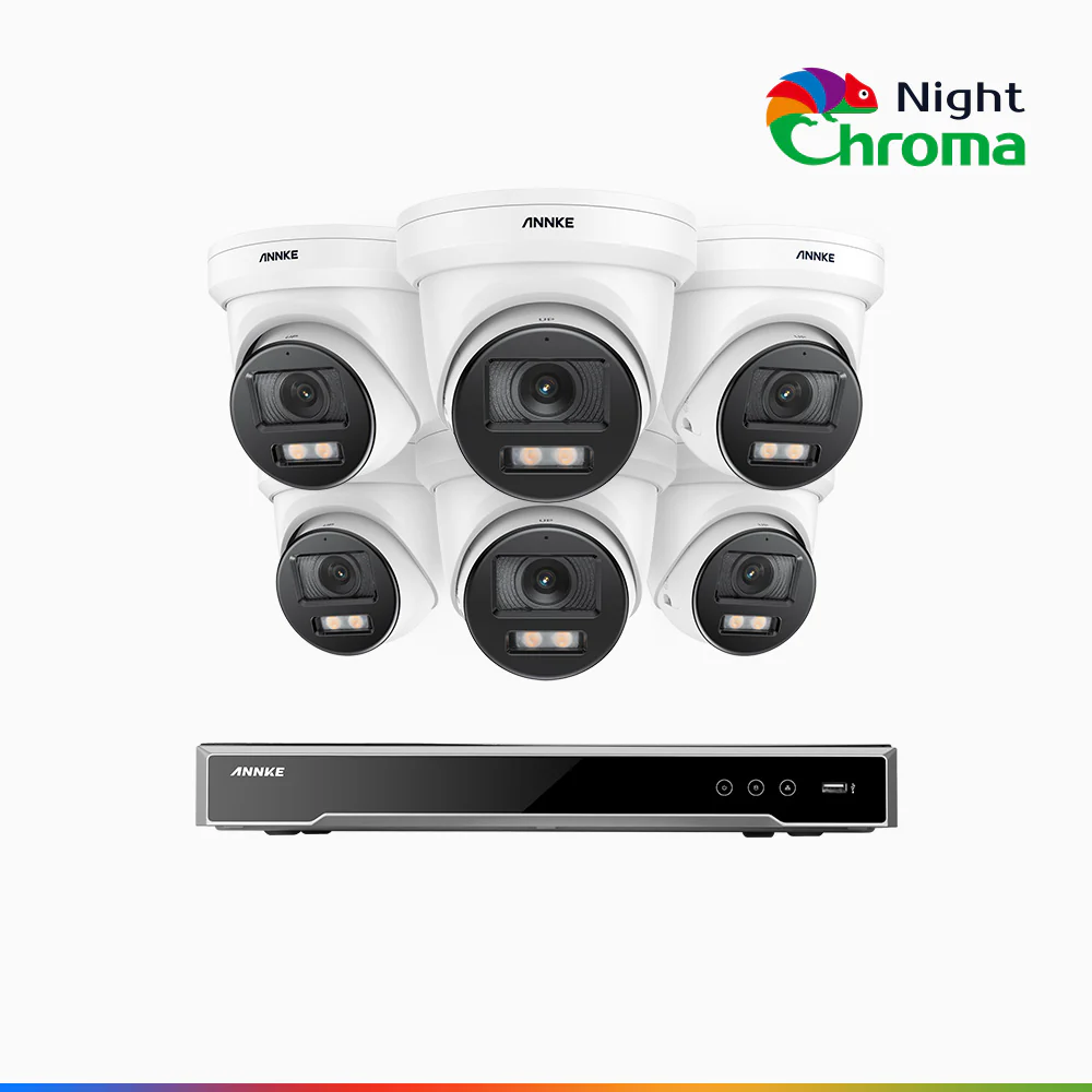 NightChroma<sup>TM</sup> NCK800 – 4K 16 Channel 6 Cameras PoE Security System, f/1.0 Super Aperture (0.0005 Lux), Acme Colour Night Vision, 2CH 4K Decoding Capability, Human & Vehicle Detection, Intelligent Behavior Analysis, Built-in Mic, 124° FoV - Image 2