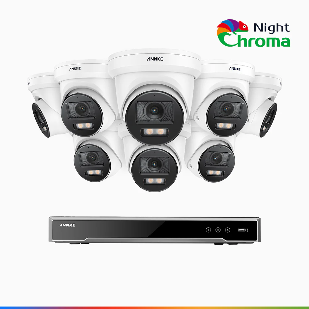 NightChroma<sup>TM</sup> NCK800 – 4K 16 Channel 8 Cameras PoE Security System, f/1.0 Super Aperture (0.0005 Lux), Acme Colour Night Vision, 2CH 4K Decoding Capability, Human & Vehicle Detection, Intelligent Behavior Analysis, Built-in Mic, 124° FoV - Image 2