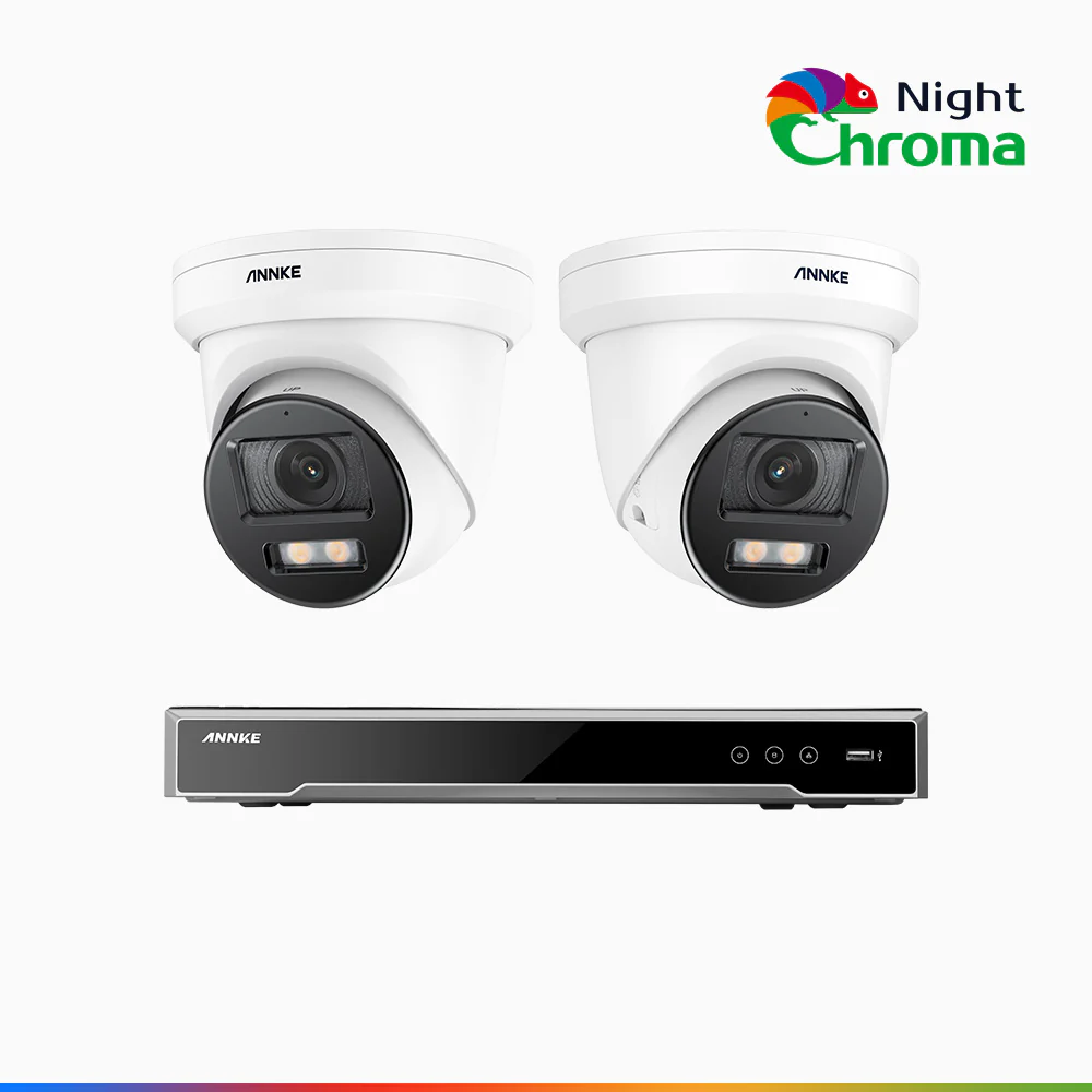 NightChroma<sup>TM</sup> NCK800 – 4K 8 Channel 2 Cameras PoE Security System, f/1.0 Super Aperture, Colour Night Vision, 2CH 4K Decoding Capability, Human & Vehicle Detection, Intelligent Behavior Analysis, Built-in Mic, 124° FoV - Image 2