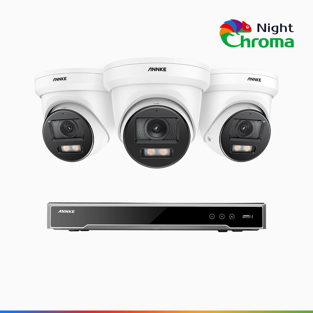 NightChroma<sup>TM</sup> NCK800 – 4K 8 Channel 3 Cameras PoE Security System, f/1.0 Super Aperture, Colour Night Vision, 2CH 4K Decoding Capability, Human & Vehicle Detection, Intelligent Behavior Analysis, Built-in Mic, 124° FoV - Image 2