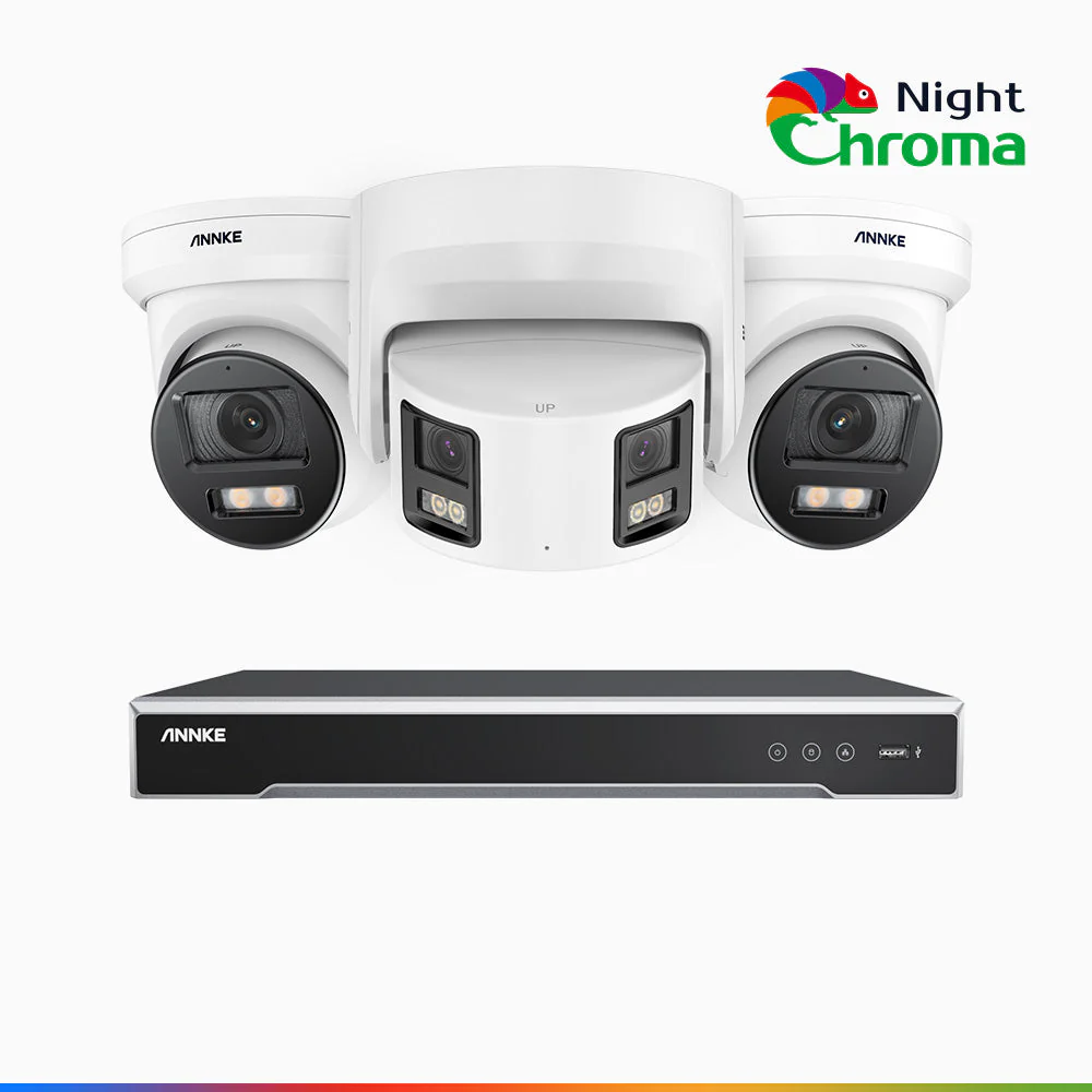NDCK800 - 8 Channel PoE NVR Security System with Two 4K Cameras & One 4K Dual Lens Panoramic Camera, f/1.0 Super Aperture, Acme Colour Night Vision, Human & Vehicle Detection, Built-in Microphone - Image 3