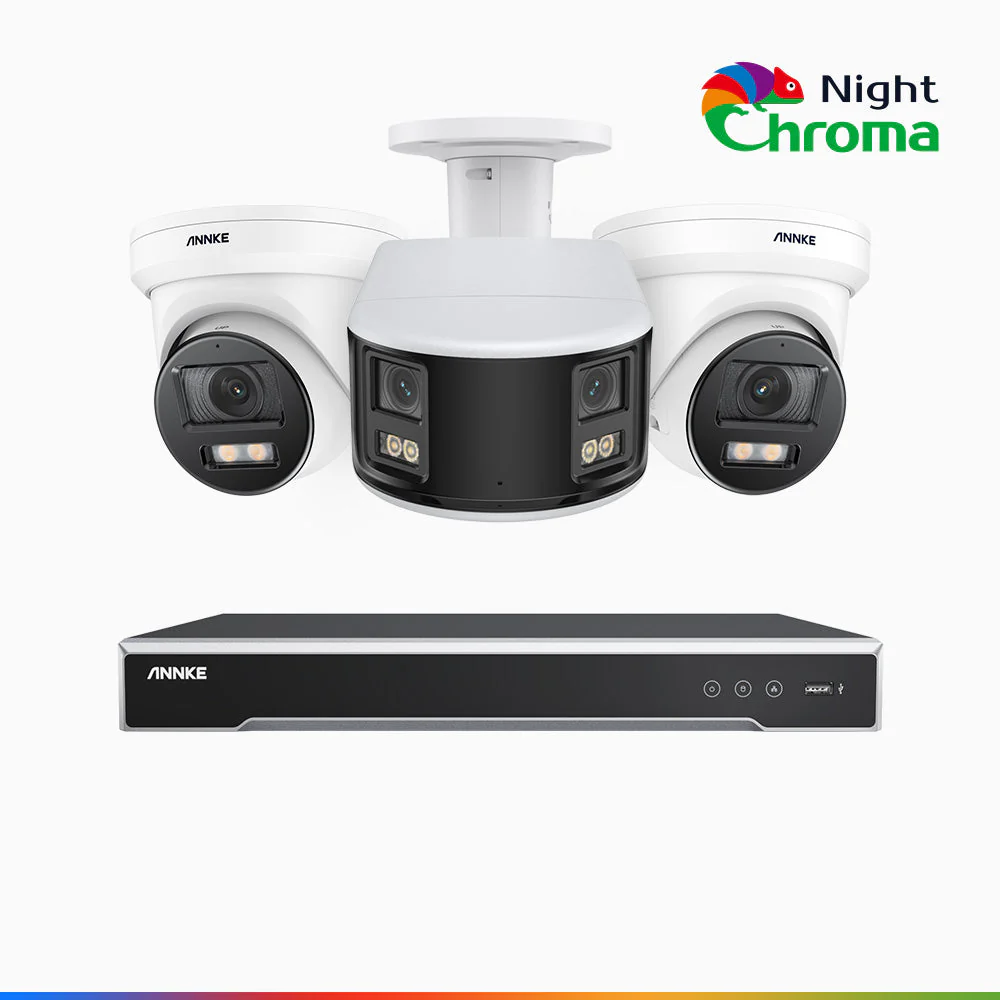 NDCK800 - 8 Channel PoE NVR Security System with Two 4K Cameras & One 4K Dual Lens Panoramic Camera, f/1.0 Super Aperture, Acme Colour Night Vision, Human & Vehicle Detection, Built-in Microphone - Image 4