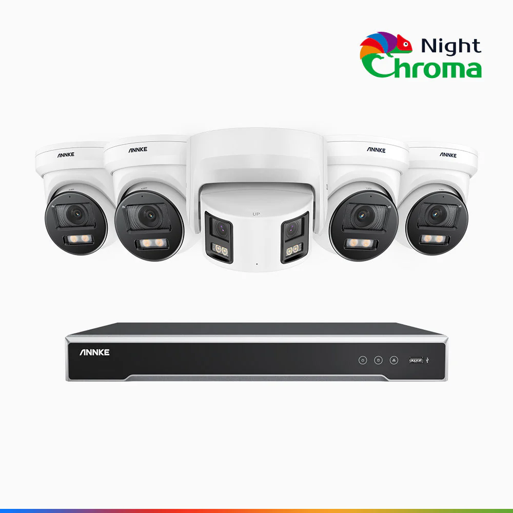 NDCK800 - 8 Channel PoE NVR Security System with Four 4K Cameras & One 4K Dual Lens Panoramic Camera, f/1.0 Super Aperture, Acme Colour Night Vision, Human & Vehicle Detection, Built-in Microphone - Image 3