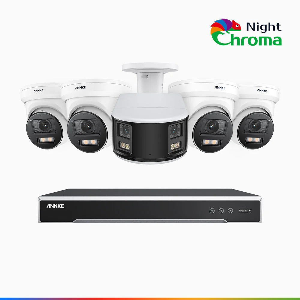 NDCK800 - 8 Channel PoE NVR Security System with Four 4K Cameras & One 4K Dual Lens Panoramic Camera, f/1.0 Super Aperture, Acme Colour Night Vision, Human & Vehicle Detection, Built-in Microphone - Image 4