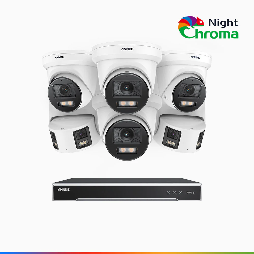 NDCK800 - 8 Channel PoE NVR Security System with Four 4K Cameras & Two 4K Dual Lens Panoramic Camera, f/1.0 Super Aperture, Acme Colour Night Vision, Human & Vehicle Detection, Built-in Microphone - Image 4