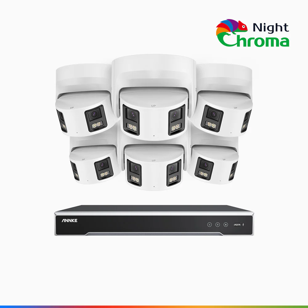 NightChroma<sup>TM</sup> NDK800 – 4K 8 Channel 6 Panoramic Dual Lens Camera PoE Security System, f/1.0 Super Aperture, Acme Colour Night Vision, Active Siren and Strobe, Human & Vehicle Detection, 2CH 4K Decoding Capability, Built-in Mic - Image 2