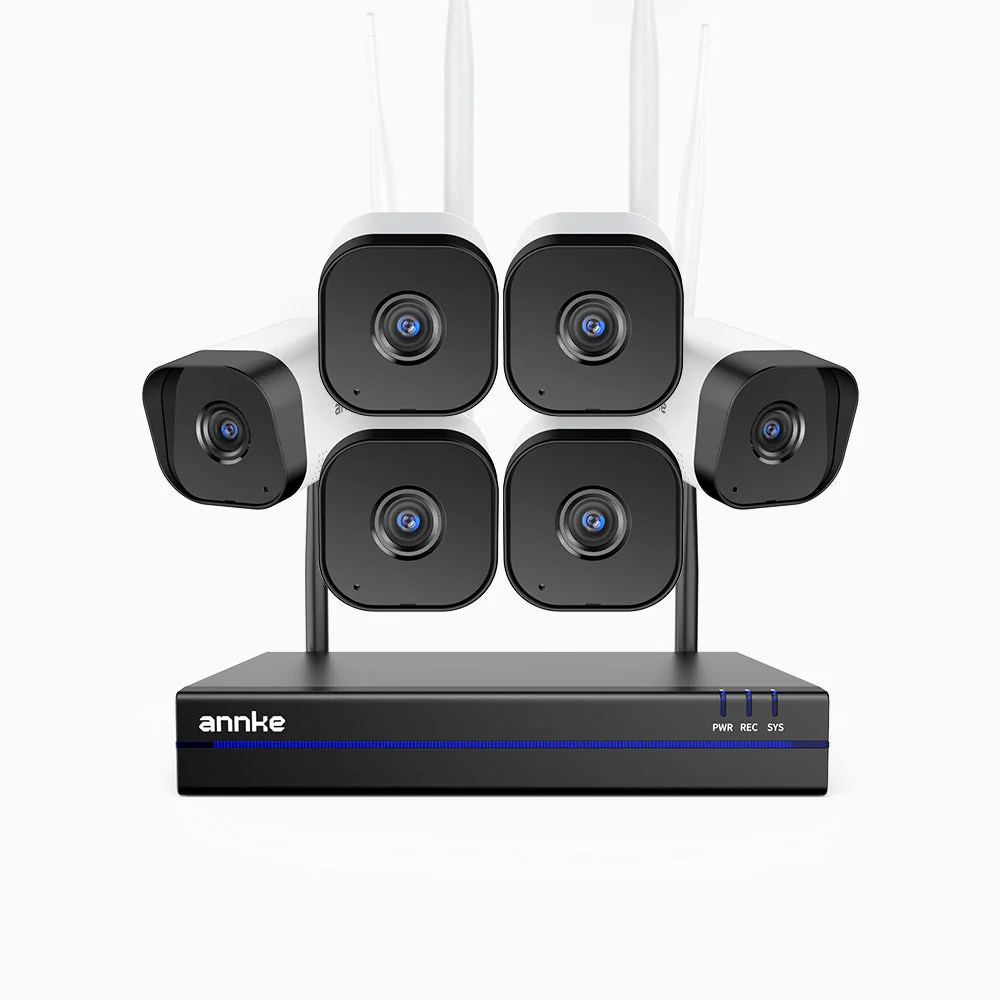 WS800 - 8MP Ultra HD 16 Channel 6 Cameras Wireless NVR Security System, 2.4/5.8G Dual-Band WiFi Pro, Human Motion Detection, Two-Way Audio, Night Vision, Works with Alexa