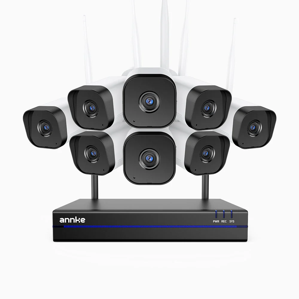WS800 - 8MP Ultra HD 16 Channel 8 Cameras Wireless NVR Security System, 2.4/5.8G Dual-Band WiFi Pro, Human Motion Detection, Two-Way Audio, Night Vision, Works with Alexa
